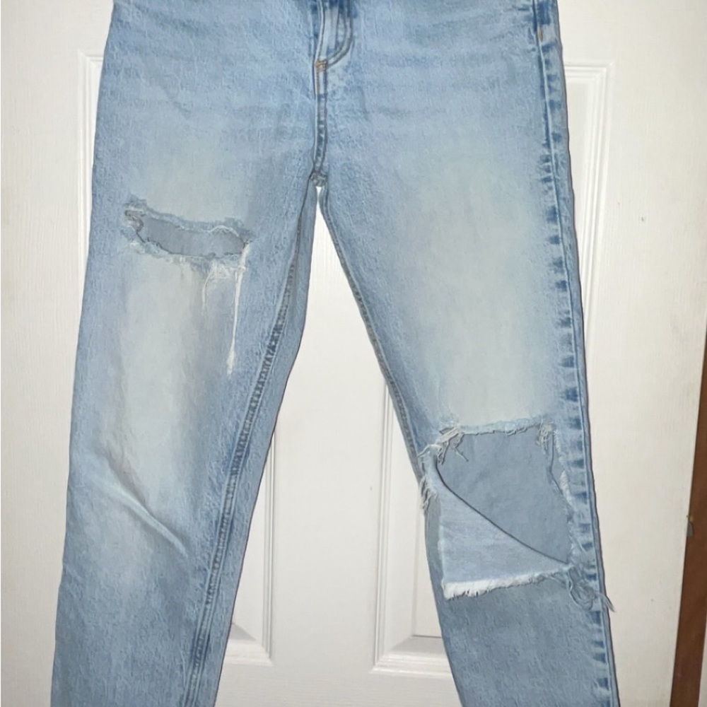Men's Light Blue Distressed Jeans